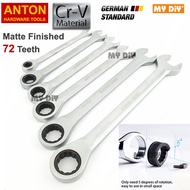 Anton Ratchet Spanner Hand Tools Ratchet Spanner Wrench Chrome Vanadium CR-V Matte Finished 72 Teeth