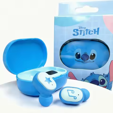 E6S Stitch Earbuds Mini Cute Cartoon Wireless Earphones Bluetooth 5.3 HIFI Sound Noise Reduction Hea
