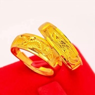 Couple Ring Gold 916 Original Singapore Rings for Women Korean Style Ring Aesthetic Rings for Men Dragon and Phoenix Ring Wedding Rings for Couples Jewelries