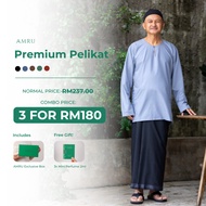 [3 FOR RM180]AMRU Premium Pelikat Sarong Exclusive Modern Plain Hadiah Lelaki with Box(FREE Perfume)