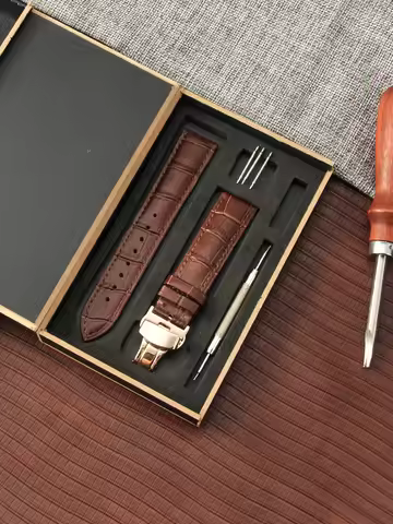 Watch Band Men's Women's Bamboo Pattern Leather Watch Strap Butterfly Buckle Accessories for Tissot 