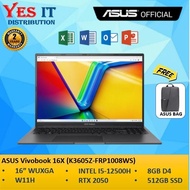 ASUS Vivobook 16X K3605Z-FRP1008WS (Intel Core i5-12500H 8GB 512GB Nvidia RTX2050 16" WUXGA Win11) L