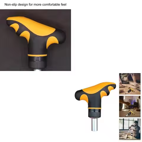 P82E Ratchet Screwdriver Adjustable T Wrench Multifunctional Nonslip Handle for 1/4inch Screwdriver 
