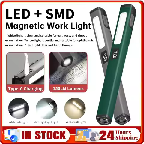 LED+SMD Medical Handy Pen Light USB Charging Mini Nursing Flashlight 120LM Work Inspection Flashligh