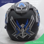 Helm Motor MURAH BXP 2 kaca (Double visor) Jp-7 Duke BIRU Kualitas Setara Helm Motor KYT INK GM WTO
