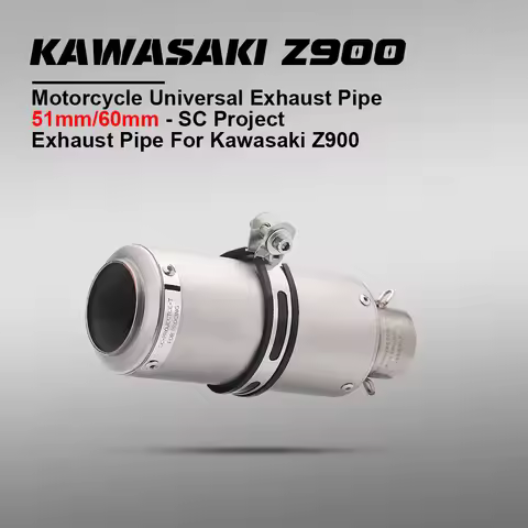Universal 51MM Motorcycle Exhaust & Exhaust Systems: Stainless Muffler for MT07 GY6 CB650R Panigale 