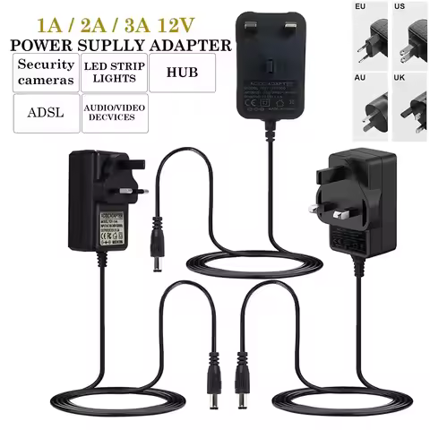 AC 110-240V To DC 12V 1A 3A 8A Universal Power Adapter Supply Charger Converter EU US UK AU Plug Tra