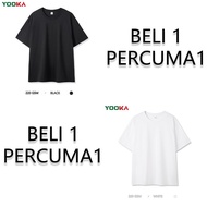 YOOKA Men Premium Round Neck Cotton T-Shirt (220gsm) [Buy 1 Free 1]
