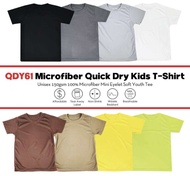 100% Microfiber Children T-Shirt Kids Youth Plain Round Neck T-Shirt Baju Anak Lelaki Perempuan - QDY61 Group D