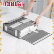 HOULAI Foldable Bedding Organizer, Visible Window Zipper Bed Sheet Set Storage Box, Convenient Beddi