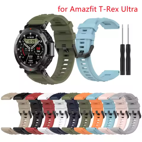Silicone Wrist Strap For Amazfit T-Rex Ultra Smart Watch Replacement Sport Bracelet For Amazfit T-Re