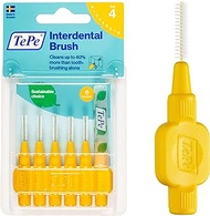 TEPE Interdental Brush Original, Soft Dental Brush for Teeth Cleaning, Pack of 6, 0.7 mm, Medium Gaps, Yellow, Size 4