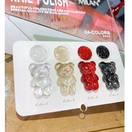 Super bright flash emulsion paint, milan glitter emulsion paint clay, 4 bottles, free color chart