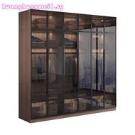 Huanghongmei1.Sg Glass Wardrobe Corner Dressing Wardrobe Bedroom Wardrobe Sliding Door Customizable 