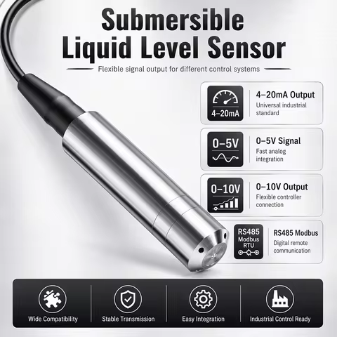 0-2m 3m 5m 10m to 4-20mA Liquid Level Sensor Transmitter 0-10V Output Liquid Pressure Transmitter IP