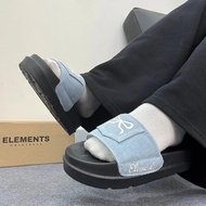 Dép ELements Denim Bow họa tiết túi nơ chữ thêu - (Slipper) Dép Elements vải jean