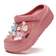 FLIOZY Women's Gardener Platform Clogs Slippers Hight Heels Mules Clog Wedge Sandals Outdoor Beach S