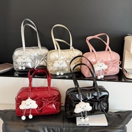 Korean Style Bow Pleated Underarm Bag Commuting Large-capacity Shoulder Bag Casual Handbag Niche Bow