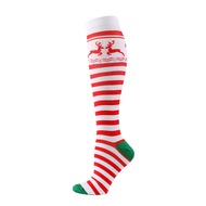 High Quality Women Men Christmas Compression Stockings Compress Running Knee High Nylon Sports Socks