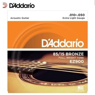 D'Addrio Nylon & String Ez900, Ez890, Ez920 & EJ45 Guitar Strings 1 Set of 6 Strings