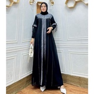 Latest Turkey Jersey Mix Ceruty Abaya Dress Abaya Abaya Dress Abaya Turkey - Ayuni