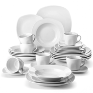 ❤ATTRACTION❤ MALACASA Elisa 30-Piece Ceramic Porcelain Tableware Dinner Set CupsSaucersDinner Soup D
