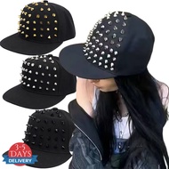 [3-5 DAYS DELIVERY]Y2K Baseball Cap | Punk Rivet Gothic Flat Brim Hat| Adjustable Breathable Unisex 