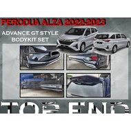 PERODUA ALZA 2022 ADVANCE GT BODYKIT NEW ALZA BUMPER SKIRT LIP CAR BODYKIT FRONT SKIRT SIDE SKIRT RE