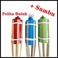 Pelita Raya Buluh Bersumbu/Lampu Pelita/Bamboo Stick Lantern 90cm