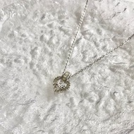 【日本直送 名牌中古包】Christian Dior 克裡斯汀‧迪奧 項鍊 銀色 Logo 愛心 寶石 vintage jactup