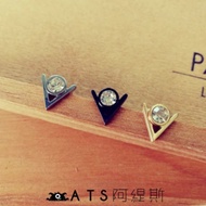 316L Medical Steel Premium Small V Diamond Lock Earrings Ear Bone Single Price Artis B41 04