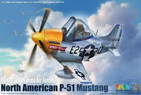 Tiger Model 109 U.S. ARMY AIR FORCES WWii P-51 FIGHTER Plastic Model Kit