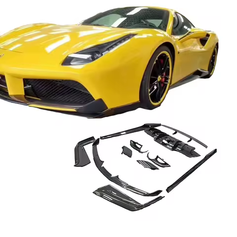 Full Set Carbon Fiber For Ferrari 488 GTB/Spider Body Kit Bodykit With Front Rear Lip Diffuser Side 