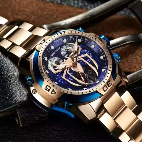 Watch Sport Automatic Reef Tiger Sport Automatic Watch - Spider Dial Year Month Perpetual Calendar U