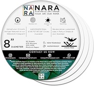 NARA Alcohol Ink Paper | White | 8" Diameter Circle | 275 microns/200 GSM | 10 Sheets | Medium Paper | Paper for Alcohol Ink Art Painting | 100% Stain-Free