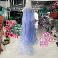 Lưới 1 màng nổi lưới đánh cá rô cá phi sặc ở ao ruộng sông suối dài 90/100m