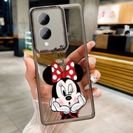 Vivo Y17s Y17 Y15 Y12 Y11 Y19 Y20 Y20s Y20i Y12s Y20sG Anti-Slip Side Candy Clear Color Casing Cartoon Minnie Mouse Soft Case Cover