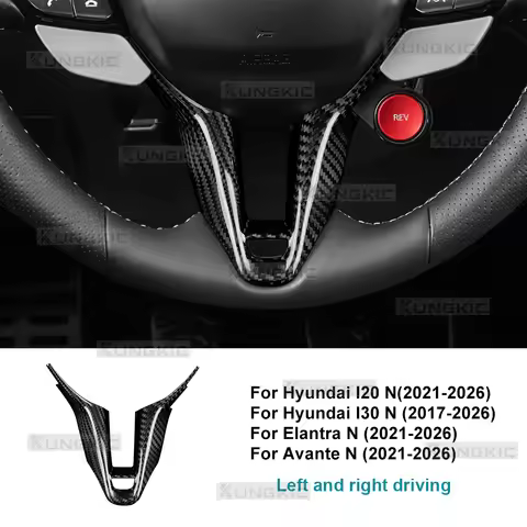 Real Dry Hard Carbon Fiber For Hyundai i20N/Elantra N/Avante N 2021-2026 i30N 2017-2026 Steering Whe