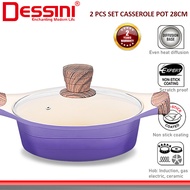 DESSINI ITALY XWSP-28 Die Cast Aluminium Non Stick Casserole Pot Bowl Deep Fry Pan Induction Cookwar