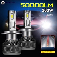 HUAIHAO 1Pc 200W Car LED Headlight H1 H8 H11 HB3 HB4 9005 9006 H4 H7 LED Lights 6000K 50000LM Auto L