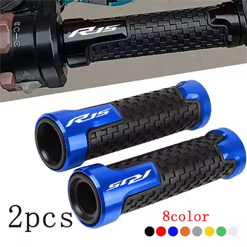 Motorcycle CNC aluminum Handlebar Grip Rubber Anti-slip Handle Bar Grips For Yamaha YZF-R15 YZFR15 Y