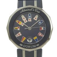 二手CORUM Admiral's Cup 手錶，型號 39.610.30 V050，不銹鋼，帶槍藍色和海軍藍/銀色石英機芯，模擬顯示，海軍藍錶盤，Admiral's Cup，女士腕錶。