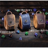 [SG Stock] [FAST Delivery] DnD Leather Dice Bag Handmade Unique RPG Tabletop Gaming Dice Pouch Genui