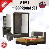 3 in 1 4’ Set Bilik tidur (Bedroom Set) without Mattress’s
