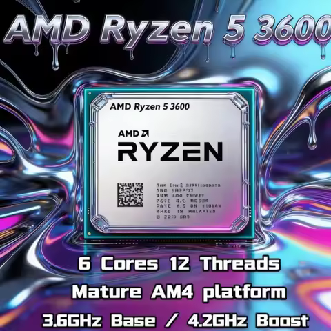 AMD Ryzen 5 3600 R5 3600 Zen 2 Architecture 7nm 6 Core 12 Thread 4.2GHz 32MB Cache AM4 65W Desktop P