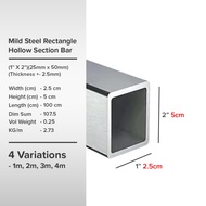 (1'' X 2'')(25mm x 50mm)(Thickness +- 2.5mm) Mild Steel Rectangle Hollow Section Bar Besi Hollow Segi Empat Tepat 长方喉