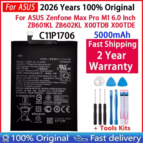 High Quality Phone Battery C11P1706 For Asus ZB602KL ZenFone Max Pro M1 5000mAh Replacement Bateria 