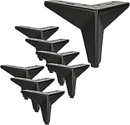 GOYADA 8 Pieces Metal Sofa Feet, 10 cm, Sofa Feet, Load Capacity up to 600 kg, Furniture Foot Black 