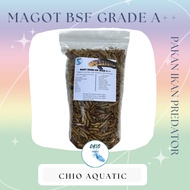 DRY MAGOT BSF GRADE A++ FOOD FOR CHANNA, OSCAR, ARWANA, BIRD, SUGAR GLIDER AQUATIC FISH