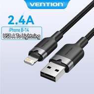 Vention PD 60W USB A to Lightning Cable for iPhone 2.4A Fast Charging Lightning Cable Aluminum Alloy